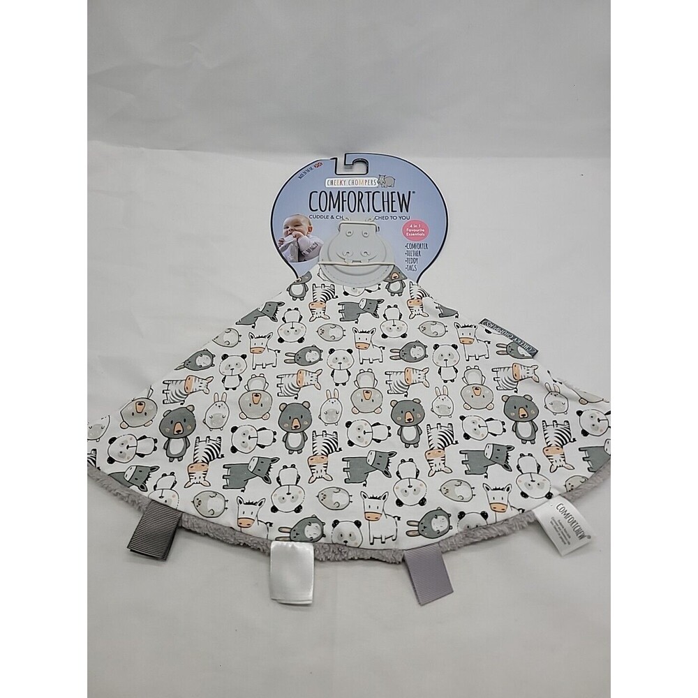 Cheeky Chompers Comfortchew  Baby Lovey With Silicone Teether & Sensory Tags New